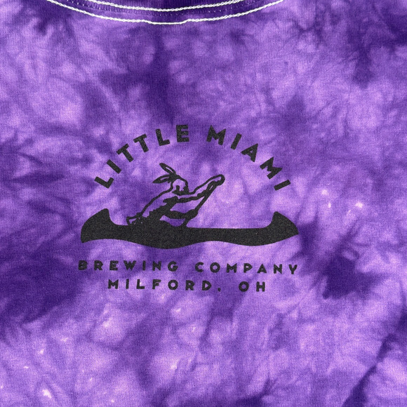 Strange Broo Shirt Adult LARGE Purple Tie Dye Colortone Little Miami Brewing Co - Picture 4 of 7